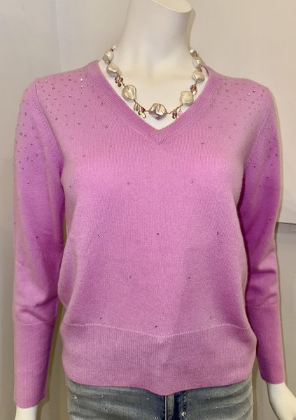 KINROSS CASHMERE LRSC4-104 CRYSTAL VNECK