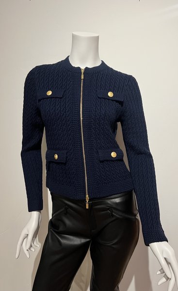 KINROSS CASHMERE LRSG5-222 TEXTURED ZIP CARDIGAN