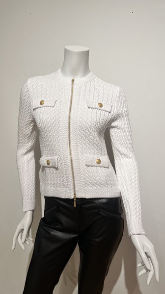 KINROSS CASHMERE LRSG5-222 TEXTURED ZIP CARDIGAN