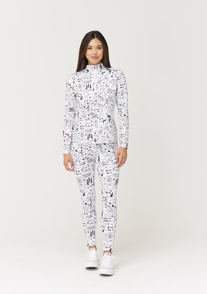 KRIMSON KLOVER F25818 GRAFFITI ZIP TNECK