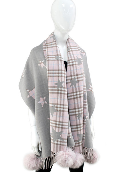 MITCHIE'S MATCHINGS SCC029 PLAID WRAP WITH STARS