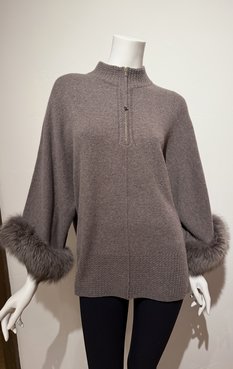 ALASHAN CASHMERE COMPANY ELIZA FOX TRIM PONCHO