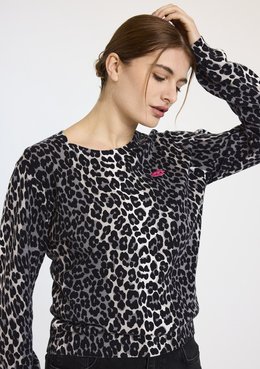 BRODIE FINE CASHMERE LYDIA LEOPARD CREW