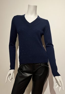 KINROSS CASHMERE CRYSTAL VNECK