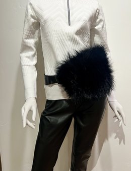 M. MILLER FURS INC. FUR TRIM FANNYPACK