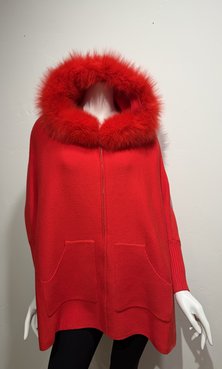 MITCHIE'S MATCHINGS ZIP FRONT POCKET PONCHO