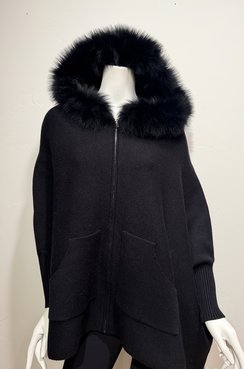 MITCHIE'S MATCHINGS ZIP FRONT POCKET PONCHO