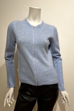 PURE AMICI CASHMERE SOFT ZIP CARDI