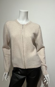 PURE AMICI CASHMERE SOFT ZIP CARDI