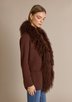 ALASHAN CASHMERE COMPANY MONGOLIAN LAMB TRIM ladies sportwear solid sweaters