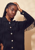 BRODIE FINE CASHMERE FRINGE IMOGEN JACKET ladies sportwear solid sweaters