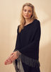 BRODIE FINE CASHMERE FRINGE PONCHO ladies sportwear solid sweaters