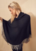 BRODIE FINE CASHMERE FRINGE PONCHO ladies sportwear solid sweaters