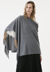 BRODIE FINE CASHMERE FRINGE PONCHO ladies sportwear solid sweaters