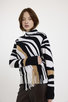 BRODIE FINE CASHMERE ZEBRA FRINGE MOCK ladies sportwear ladies multi sweaters