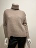 HASSON CASHMERE CASHMERE MOCK ladies sportwear solid sweaters